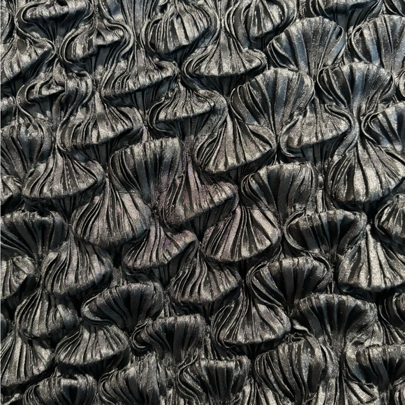 DRESS Sz M Turtle Neck Popcorn Style Little Black Dress Lined Lace - Picture 11 of 11